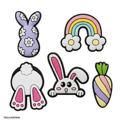 Accesorii IT - Set 5 huse universala 3D Sticker Bunny 5pcs, Carcasa, PVC, Multicolor
