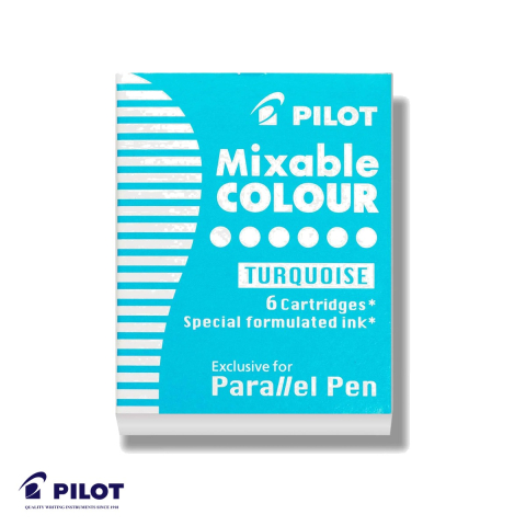 Birotica papetarie - Set 6 cartuse cerneala turcoaz Pilot Parallel Pen, reincarcare economica si ecologica