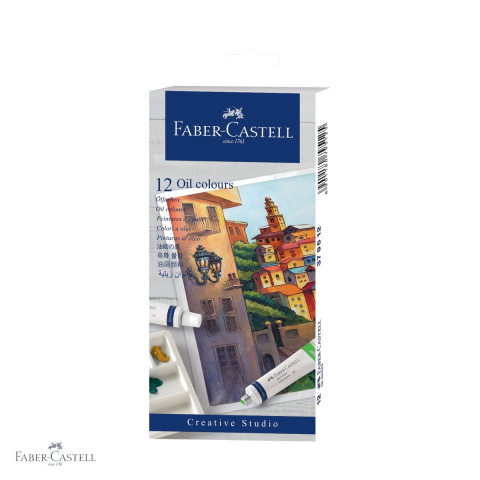 Culori de ulei - Set culori ulei Faber-Castell, 12 culori x 9 ml, pigmentare ridicata, pentru artisti si hobby