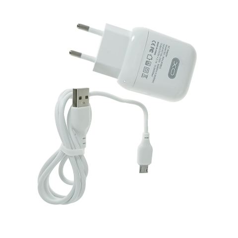 Incarcator priza retea - Set incarcator de retea cu cablu micro USB, 5V, 2.1A, XO-L37 86649, alb
