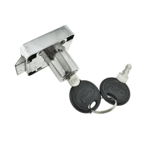 Lacate si incuietori - Set incuietoare pentru mobilier, Flores 66846, cu butuc si 2 chei, cromat , dimensiuni 40 x 40 x 32 mm