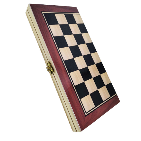 Articole divertisment - Set jocuri de masa 3 in 1, sah, table si dame, suprafata 30 x 30 cm, din lemn