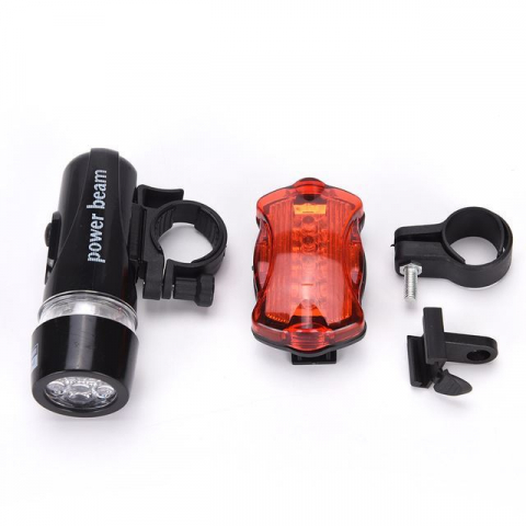 Set Lampa de bicicleta Power Beam pentru fata si spate cu 5 led [3]