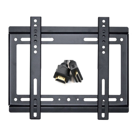 Accesorii Televizoare - Set suport fix TV Omega 45455 cu cablu HDMI 4K 1.5m, max VESA 200, 14-42 inch, 25kg, de perete, negru