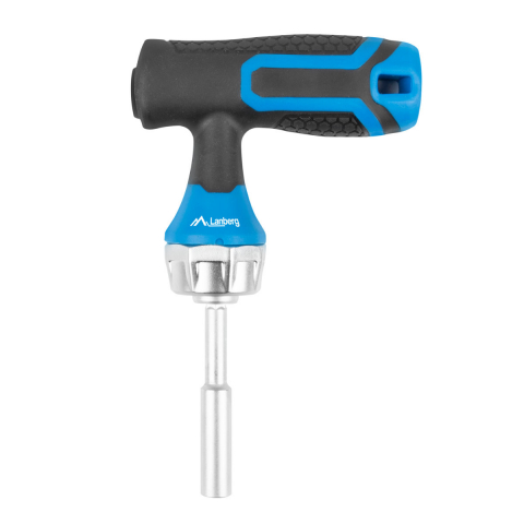 Set surubelnita tip T cu clichet si 20 de biti, Lanberg 42751, cu maner ergonomic antiderapant, negru cu albastru [1]
