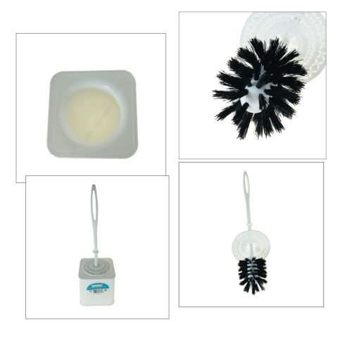 Set toaleta cu perie si suport din plastic, lungime perie 350 mm, dimensiuni suport 120x120x115 mm, Y-439, alb [3]