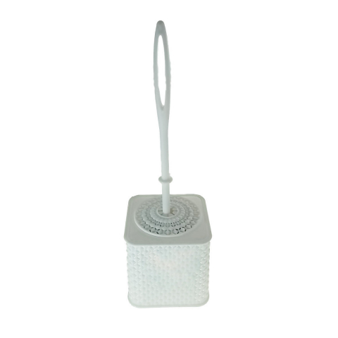 Accesorii sanitare - Set toaleta cu perie si suport din plastic, lungime perie 350 mm, dimensiuni suport 120x120x115 mm, Y-439, alb