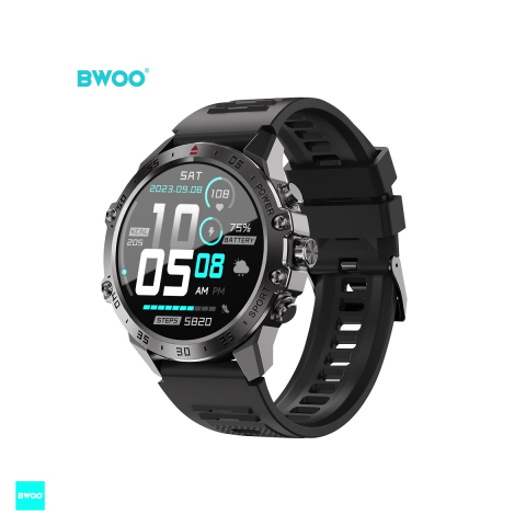 Smartwatch - Smartwatch BWOO WA-08, AMOLED 1.43", negru, IP67, incarcare 2 h, ecran 1,43 ", Amoled 1,43" 466x466 pix, bluetooth v.5.3