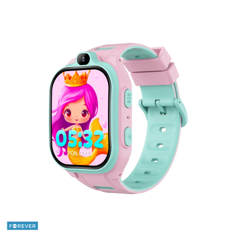 Smartwatch - Smartwatch copii Forever Kids Boost KW-530, GPS WiFi 4G, roz, IP67, ABS, silicon, incarcare 3 h, ecran 2 ", IPS, 800 mAh, curea 198 mm