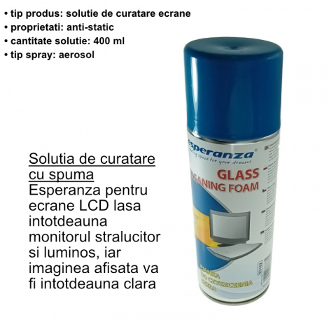 Solutie curatare suprafete sticla, monitoare, 400ml, Esperanza ES102 76677, anti-statica [4]