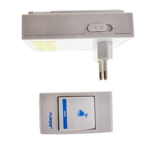 Sonerie cu buton Wireless conectare la priza electrica, Flores FE-40794, si receptor, 32 melodii, raza actiune 100 metri, sistem anti-interferenta, alba cu albastru [9]