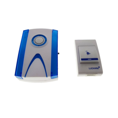 Sonerii electrice - Sonerie Luckarm 611,fara fir,cu led,32 melodii,alba cu albastru