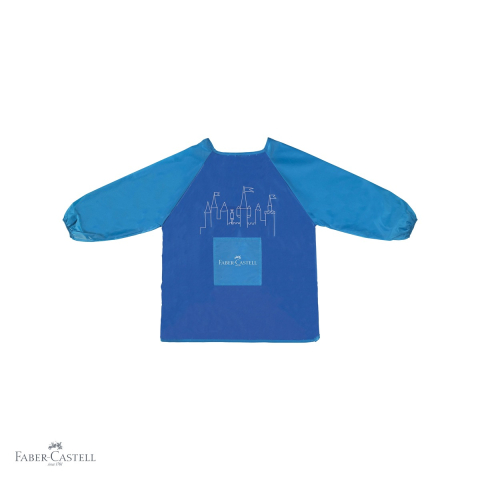 Birotica papetarie - Sortulet pentru pictura Faber-Castell, maneci lungi cu elastic, pentru copii 6-10 ani, albastru