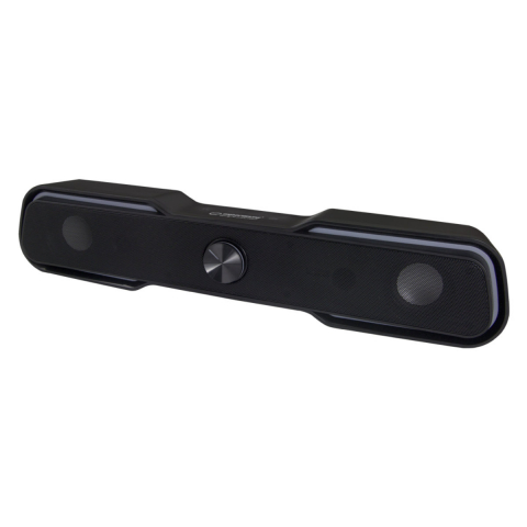 Soundbar USB 6W cu LED RGB, Esperanza Rainbow APALA, cablu 120 cm, control volum, negru [1]
