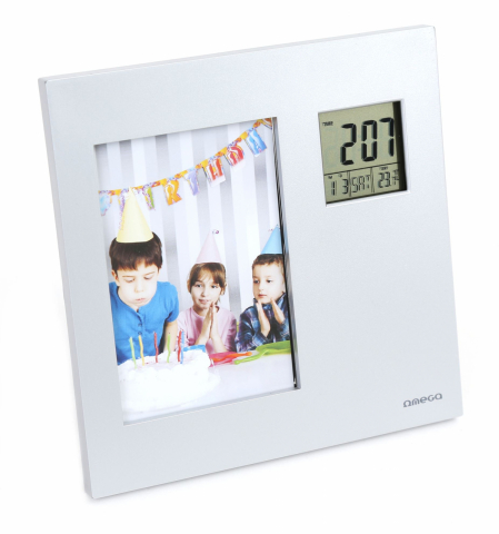 Statie meteo Omega 542363 , cu ceas digital,alarma si rama foto , gri [4]