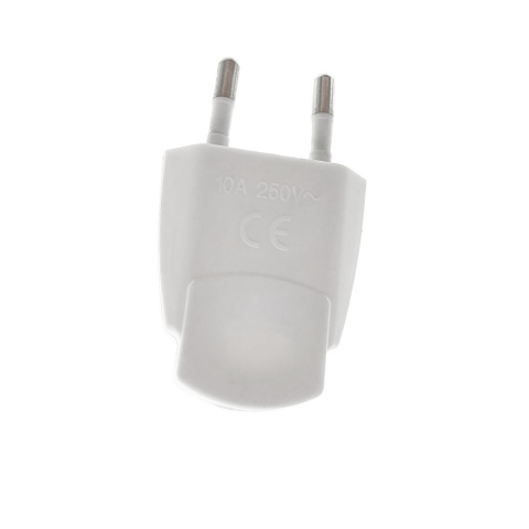 Stecher plat, priza EU, IP20, 10A, 220 - 240V, 50Hz, dimensiuni 60 x 37 x 16mm, alb [5]
