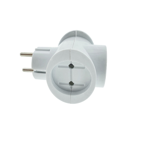 Iluminare si Electrice - Stecher tip butoias, triplu, Flores 40532, 16A, 220V, alb