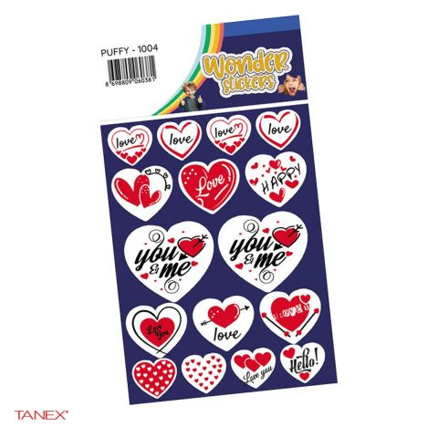 Alte accesorii scolare - Sticker puffy TANEX Love Series 1004