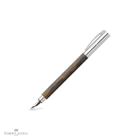Stilouri premium - Stilou Faber-Castell Ambition corp din lemn de cocos, penita otel inoxidabil, pentru scriere premium