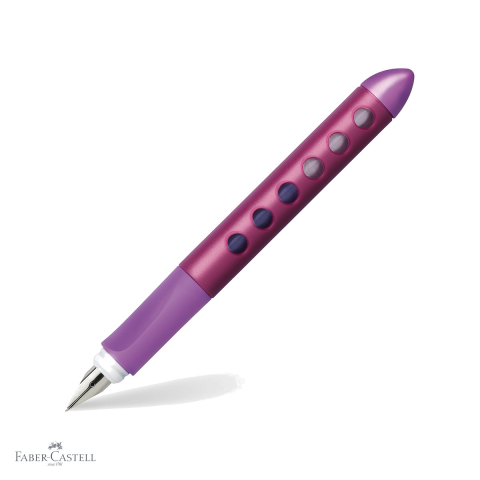 Birotica papetarie - Stilou scolar Faber-Castell Scribolino Blackberry, penita iridiu, ergonomic, pentru dreptaci incepatori
