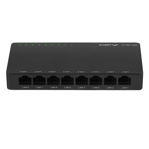 Switch Gigabit Lanberg 42417, cu 8 porturi Gigabit Ethernet RJ-45 10/100/1000 Mbps, 12V, racire pasiva, negru [2]
