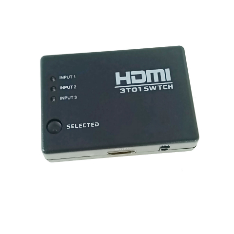 Switch HDMI 4K, cu 3 porturi de intrare si 1 port de iesire, cu telecomanda si senzor IR, negru [1]