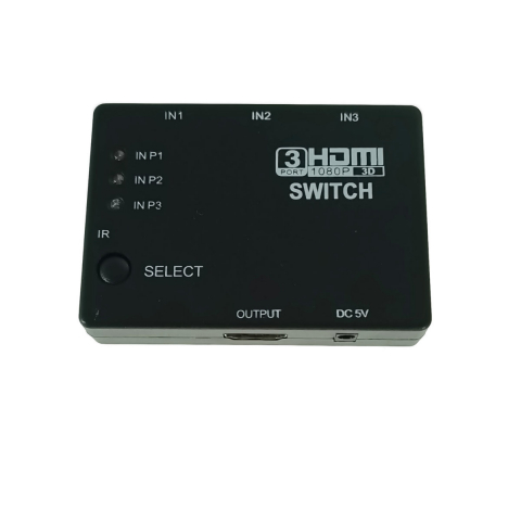 Adaptoare HDMI - Switch HDMI FHD 1080p, cu 3 porturi de intrare si 1 port de iesire, cu telecomanda, negru