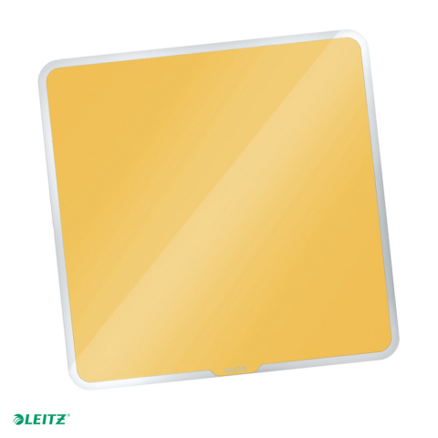 Table albe - Tabla Leitz Cosy, sticla, magnetica, 45x45 cm, galben Chihlimbar