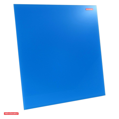 Birotica papetarie - Tabla magnetica din sticla Memoboards, sticla de 4 mm, spate din metal galvanizat, marker si 2 magneti inclusi, 45x45 cm, albastra