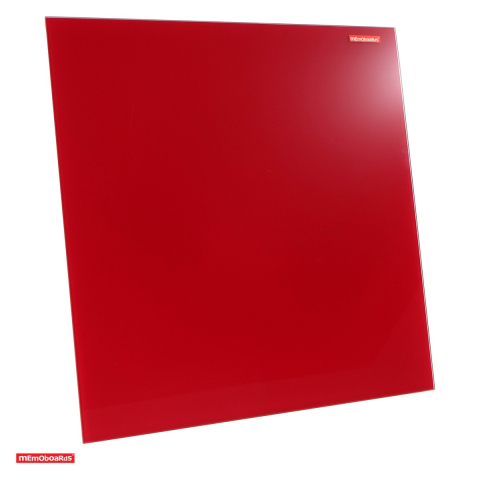 Birotica papetarie - Tabla magnetica din sticla Memoboards, sticla de 4 mm, spate din metal galvanizat, marker si 2 magneti inclusi, 45x45 cm, rosie
