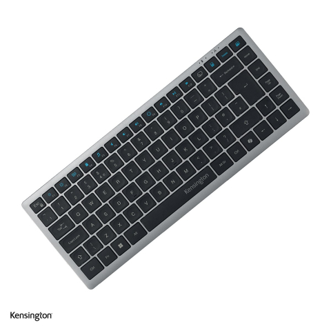 Produse ergonomice - Tastatura fara fir Kensington EQ KB535, compacta fara tastatura numerica, Bluetooth si 2.4 GHz, reincarcabila, gri