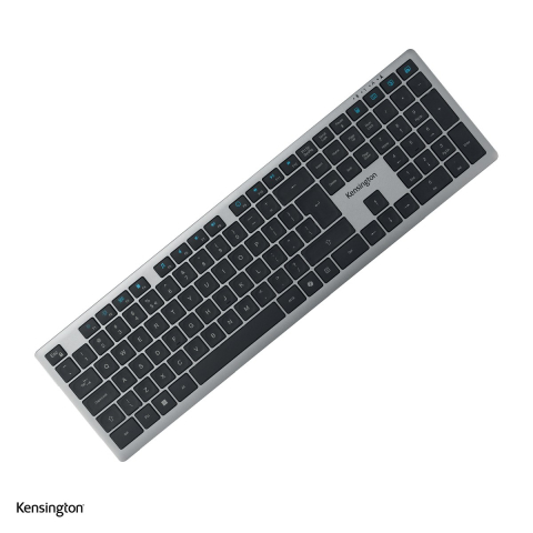 Produse ergonomice - Tastatura fara fir Kensington EQ KB535, full-size cu tastatura numerica, Bluetooth si 2.4 GHz, reincarcabila, gri