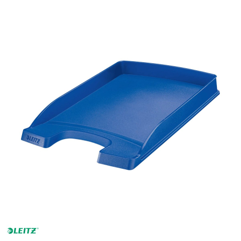 Birotica papetarie - Tavita documente Leitz Plus Slim, PS, A4, capacitate de stocare redusa, ideala pentru uz zilnic, albastru