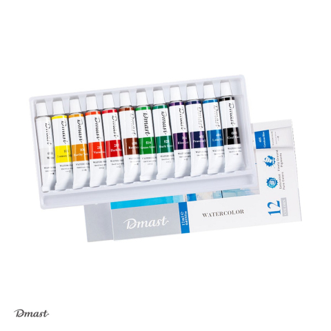 Handmade Creativ si Hobby - Tempera Dmast by Pebeo, acuarela 12 culori 12 ml, asortate