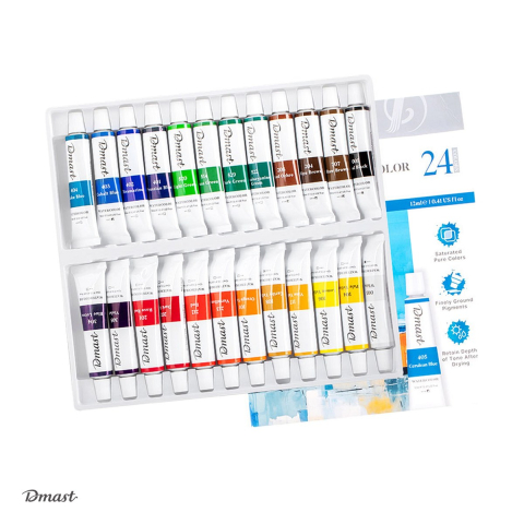 Handmade Creativ si Hobby - Tempera Dmast by Pebeo, acuarela 24 culori 12 ml, asortate