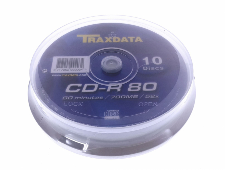 CD-R inscriptibil - Traxdata - CD-R Traxdata 700Mb , 80 min , 52X , Cake Box , 10 buc / pret/buc
