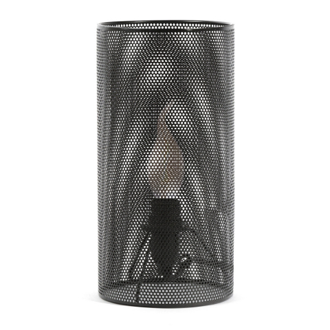 Veioza Platinet 44876, E14, 25W, cu abajur rotund φ120mm x 240mm din plasa metalica neagra [7]