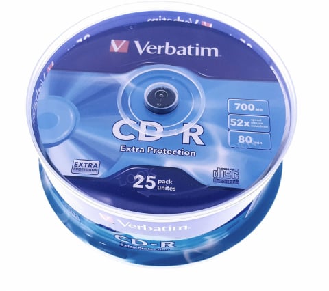 CD-R inscriptibil - VERBATIM CD-R 700MB 52X EXTRA PROT. CAKE*25 43432