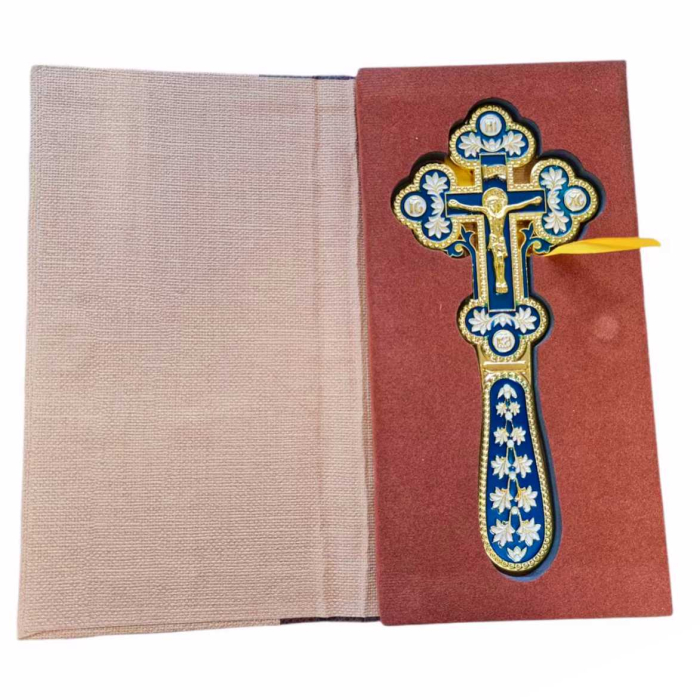 Cruce de binecuvantare - auriu+albastru, 20 cm [3]