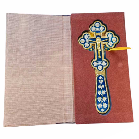 Cruce de binecuvantare - auriu+albastru, 20 cm [2]