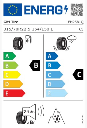315/70R22.5 154/150L (152/148M) GITI GDL617 TL 3PMSF 18PR [2]