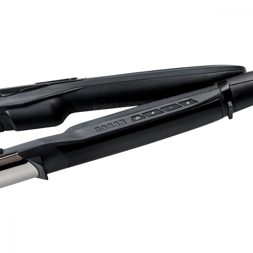 Placa de indreptat parul BaByliss Ultra Sonic Steam ST495E, 39 x110 mm, Ionizare, 5 trepte temperatura 150°-230°C, functie Steam, oprire automata, suport, Inox [3]