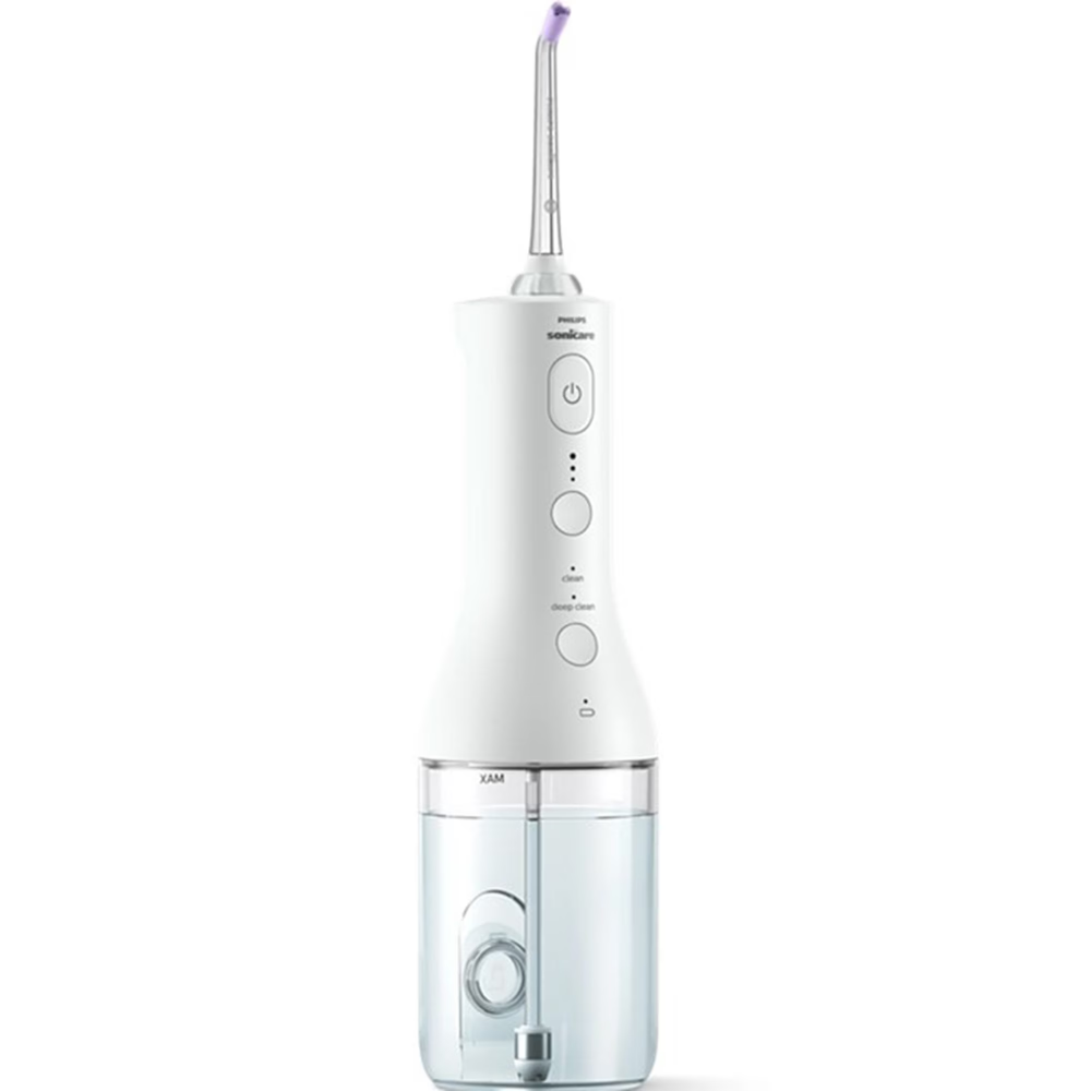 Aparat de curatare interdentara Philips Sonicare Power Flosser HX3826/31, tehnologie QuadStream, 2 capete de curatare, 2 moduri de curatare, 3 niveluri de intensitate, husa, Alb [1]