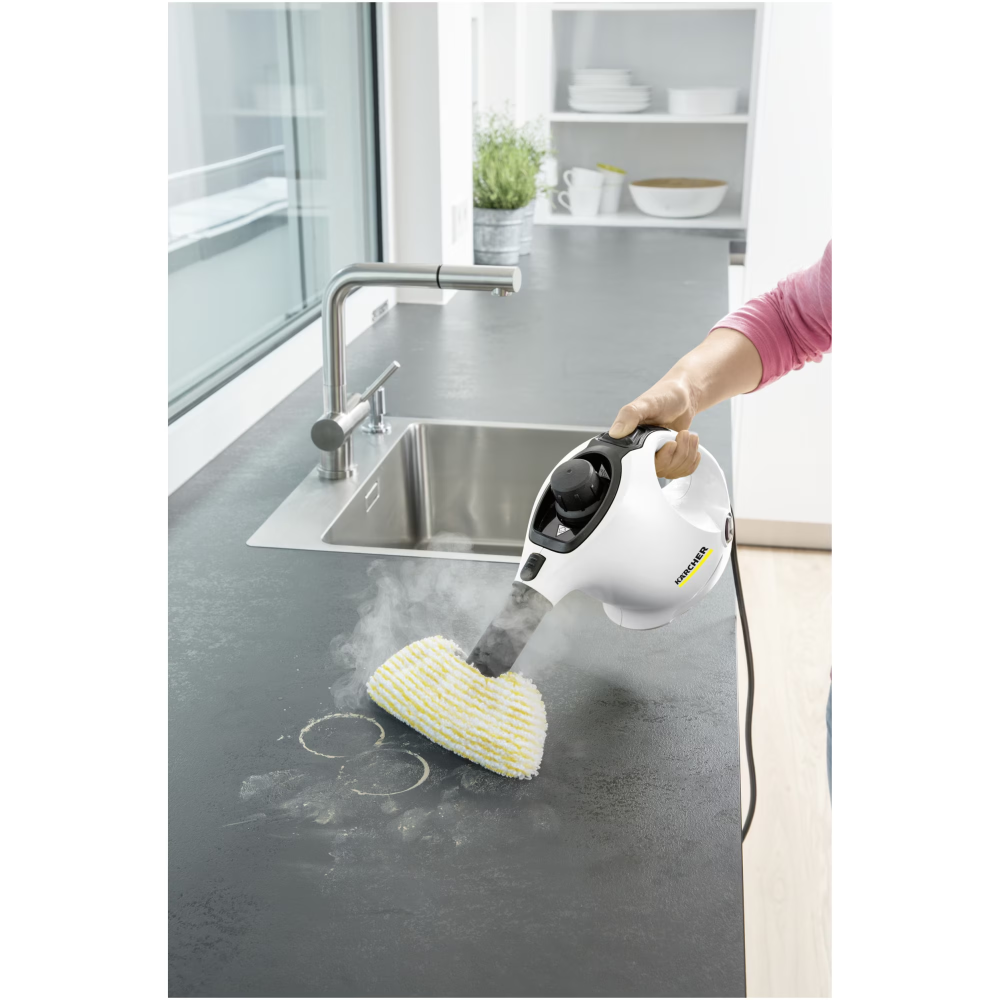 Aparat de curatat cu abur multifunctional Karcher SC 1, 1200 W, 3 bar, rezervor 0,2 l, accesorii curatare suprafete multiple, 1.516-400.0, Alb/Negru [2]