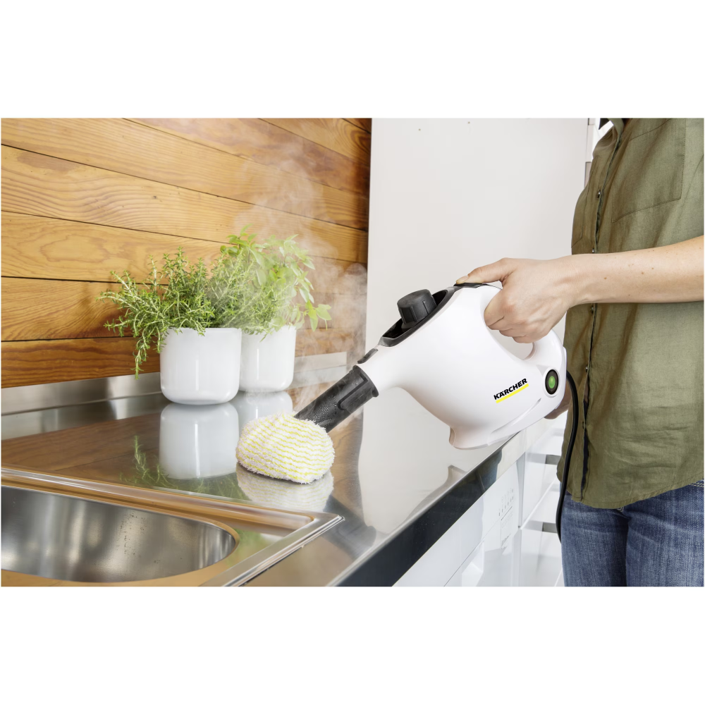 Aparat de curatat cu abur multifunctional Karcher SC 1, 1200 W, 3 bar, rezervor 0,2 l, accesorii curatare suprafete multiple, 1.516-400.0, Alb/Negru [3]