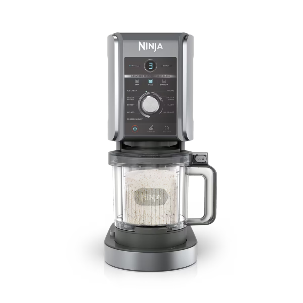 Aparat de inghetata Ninja CREAMi Deluxe NC501, 800W, 10 programe, capacitate 3x709ml, negru/argintiu [3]