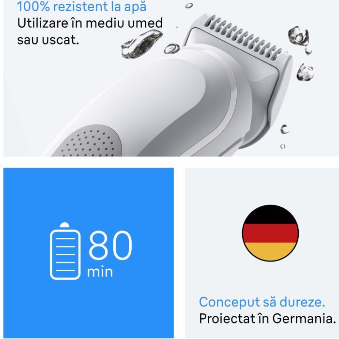 Aparat de ingrijire corporala Braun Seria 3 BG3500,Tehnologie SkinGuard, Delicat pentru zone sensibile, Autonomie 80 minute, Rezistent la apa, Gri deschis [3]