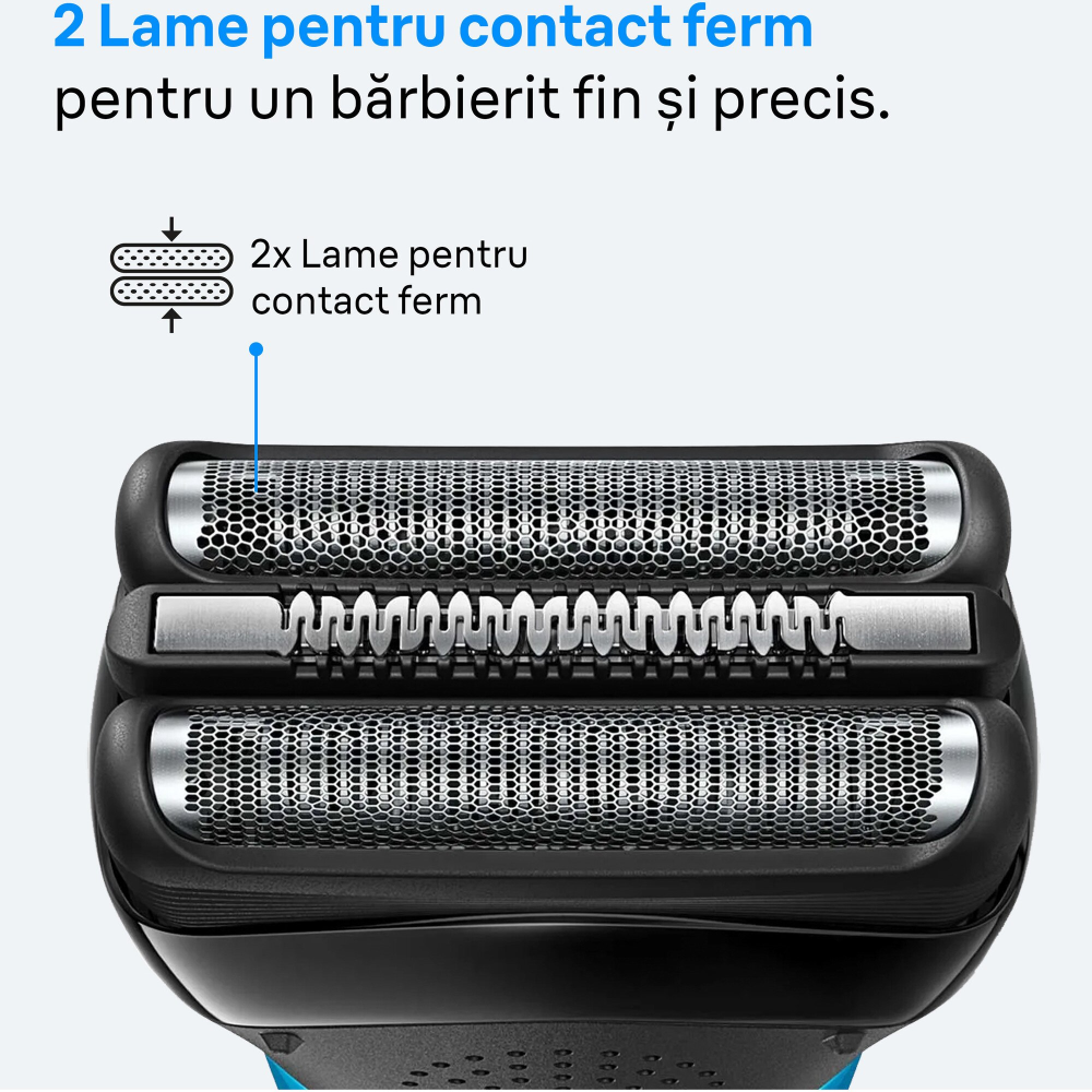 Aparat de ras electric Braun Series 3 310BT ProSkin Wet&Dry, MicroComb, cap de tuns, 5 piepteni, Negru/Albastru [3]