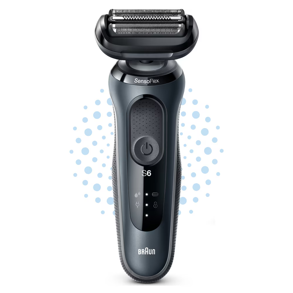 Aparat de ras electric Braun Series 6 61-N1000s Wet&Dry, AutoSense, 4 elemente de taiere, SensoFlex, Trusa de voiaj, Gri [2]