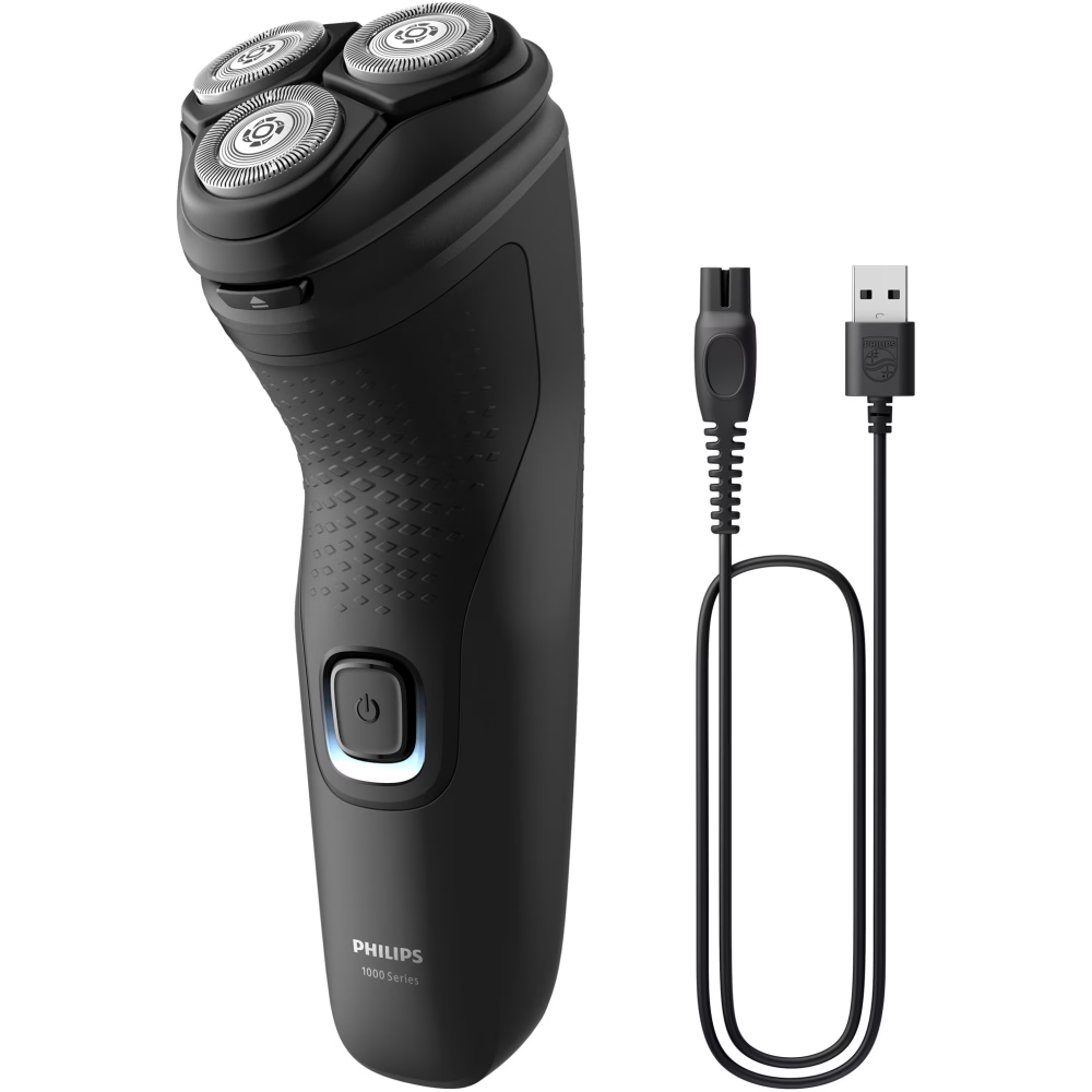 Aparat de ras PHILIPS Shaver Seria 1000 S1141/00, barbierit umed si uscat, fara fir, capete 4D flexibile, lame autoascutire, 40 min, capac de protectie, Negru [4]